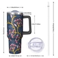 thumbnail image 2 of Modern 40oz Tumbler– Stainless Steel Insulated Tumbler with Handle and Straw, Large Capacity Travel Cup for Hot & Cold Drinks, 2 of 7