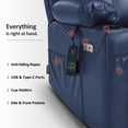 thumbnail image 3 of MCombo Small-Wide Power Lift Recliner Chair Sofa with Massage and Heat for Short Elderly, Cup Holders, USB&Type C Ports, Side Pockets, Faux Leather (Blue, Small-Wide), 3 of 10