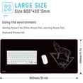 thumbnail image 5 of Gaming Mouse Pad, Large Desk Mouse Pad for Desk, 35.4x15.7inch Mousepad for Home Office Gaming Work - Black/Gray Wolf, 5 of 6
