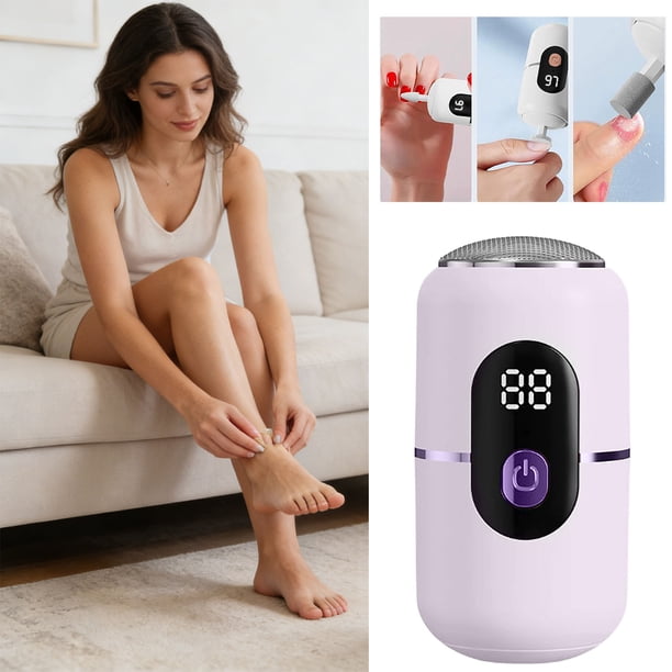 Lima eléctrica 2 en 1 para pies y uñas | Eliminador automático de callos y piel muerta | Herramienta de pedicura recargable con cabezales desmontables para el cuidado de los pies en casa.