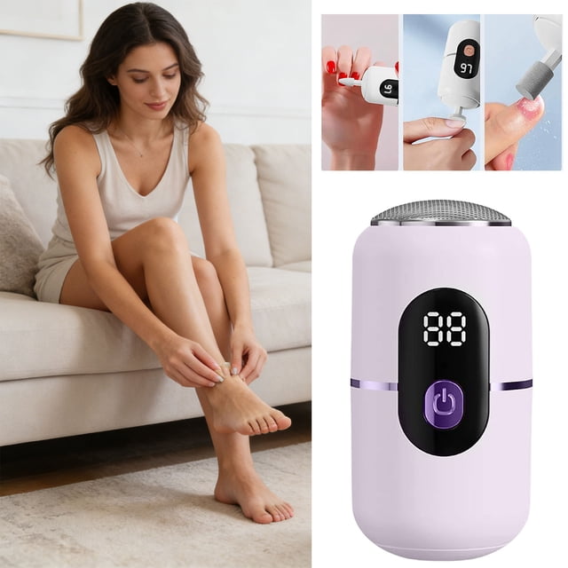 2 In 1 Electric Foot File Nail Grinder Home Use For Removing Dead Skin Calluses Fully Automatic Foot Care