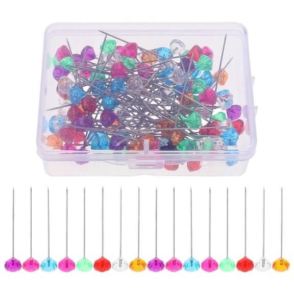 ELAYARD 100 Pcs Floral Craft Pins with Shiny Acrylic for Dressmaking, Bridal Corsage, Sewing, and Embellishments