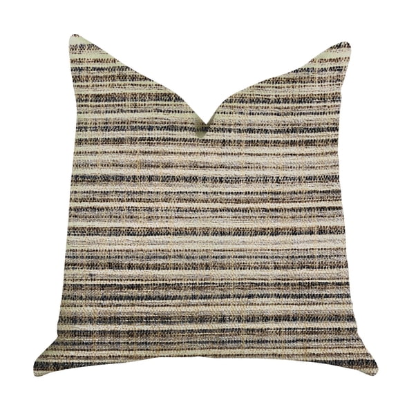 Plutus Brands Skyway Lines Luxury Brown-Beige Multi Tones Throw Pillow