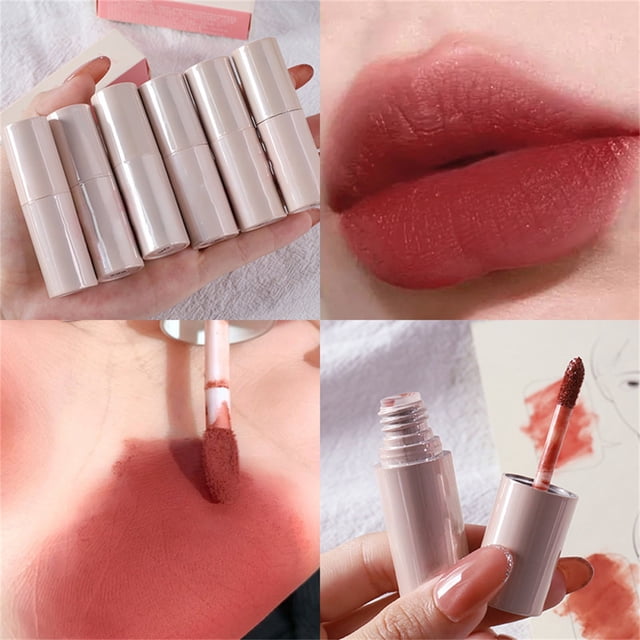 Velvet Mist Face Lip Mud Lipstick Lip Mud Waterproof Long Lasting Proof Velvet Lip Stains Multi Purpose For Lip And Cheek Non~Stick Cup Not Fade Lip Gloss Makeup Cosmetics, Color Lipstick