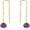 Amethyst, variant on 18K Gold Plated Threader Dangle Earrings for Women with Ruby Teardrop Stone