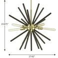 thumbnail image 2 of Thorpe Collection Five-Light Satin Brass Mid-Century Modern Style Chandelier Light, 2 of 2