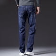 thumbnail image 3 of Pantalones vaqueros holgados y rectos para hombre, pantalones vaqueros clásicos para hombre, pantalones normales, vaqueros elásticos ajustados, casuales, de tiro bajo, góticos, apilados, tallas XS, 3 of 5