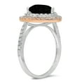 thumbnail image 4 of 2.48 ct Pear Cut Natural Onyx with Simulated Diamond Halo Accents 14K White/Rose Gold Womens Engagement Ring, 4 of 6