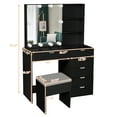 Satifur Vanity Desk Set with Mirror, LED Lights & Outlet, Adult Satifur Vanity Desk Set with Mirror, LED Lights & Outlet, Adult