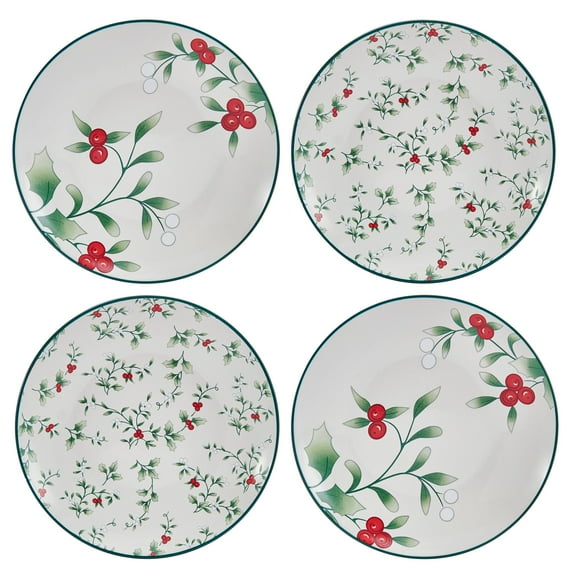 Pfaltzgraff Winterberry 6 in Stoneware Appetizer Plates Micro Macro (Set of 4)