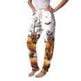 thumbnail image 4 of IYYVV Womens Halloween Pajamas Baggy Print Sweat Pant Fall Lounge Pants with Pockets Yellow L, 4 of 5