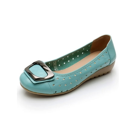 

Difumos Lady Comfortable Round Toe Pumps Lightweight Flats Dance Elegant Slip On Anti-Slip Wedges