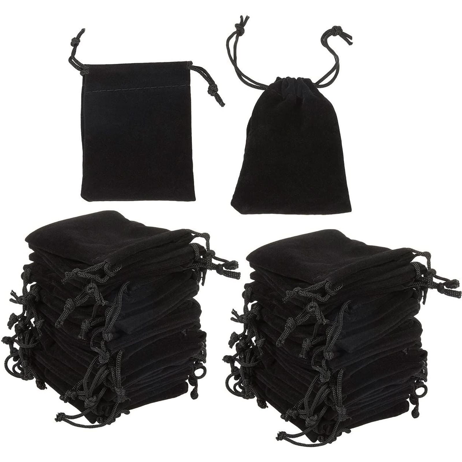 50X Velvet Bag Jewelry Box for Joya 120 x 100 mm Black F9K6 