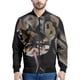 thumbnail image 3 of Chaqueta deportiva con estampado 3D de serpiente de terror para primavera y otoño de 2024, chaqueta de estilo aviador con cuello alto para uso diario, ropa de calle, tops con cremallera, 3 of 4