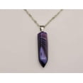 thumbnail image 7 of Natural Handmade Crystal Necklace Silver Tone Blue Agate, Pink Agate, Purple Agate, 7 of 7