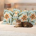 thumbnail image 3 of Lily Floral Outdoor Waterproof Pillow Covers, Spring Flowers Summer Watercolor Leaf Decorative Rectangle Throw Pillowcase Sofa Cushion Sham for Patio/Couch/Chair, 20"x12" 2 Pack, 3 of 8
