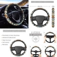 thumbnail image 3 of Renewold Skull Bohemian Flower 12 PCS Car Seat Cover Split Covers Full Set, Non-slip Steering Wheel Cover Seatbelt Strap Shoulder Cover Coasters Center Console Pad Handbrake Cover Gear Shift Cover, 3 of 7