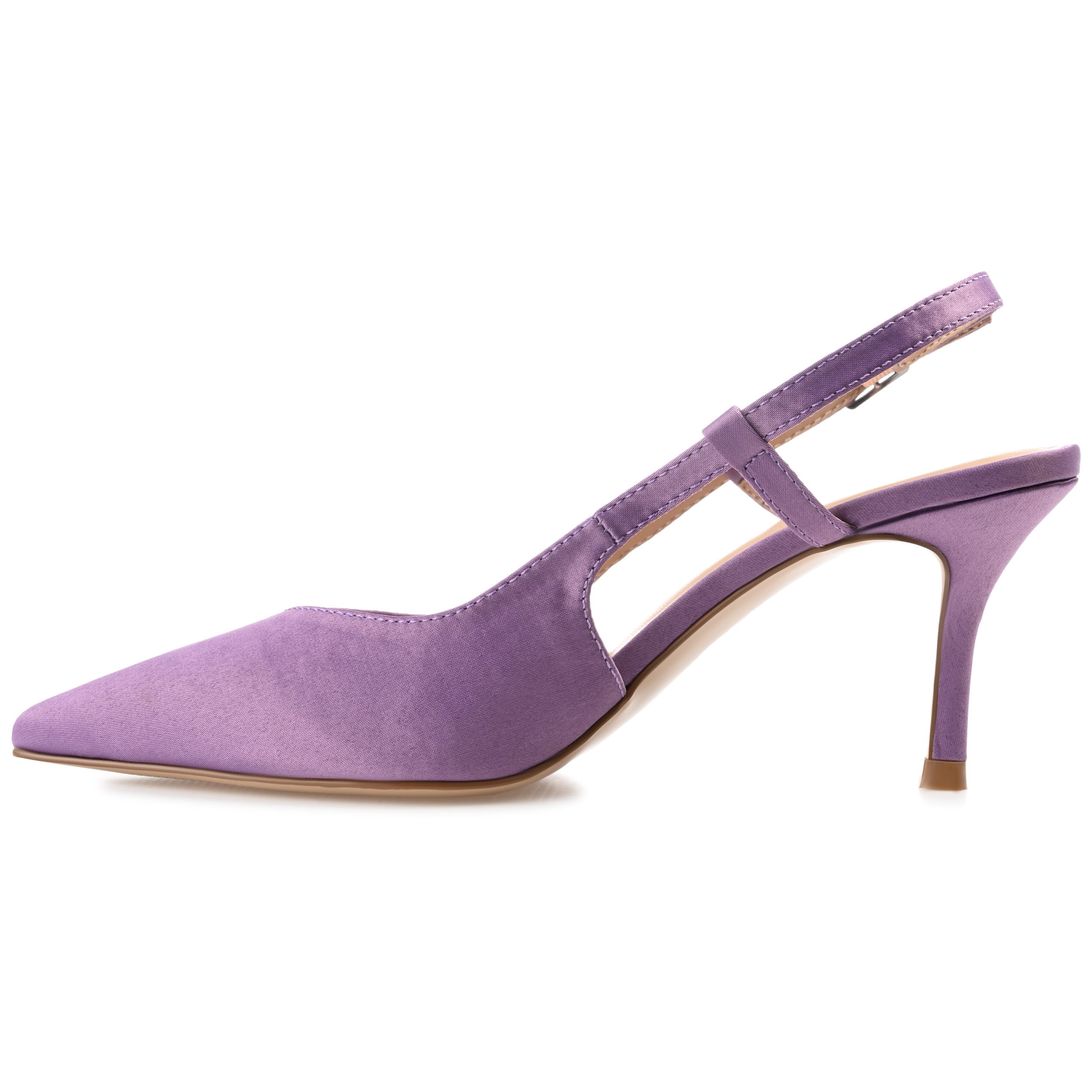 Journee Womens Knightly Sling Back Mid Stiletto Pointed Toe Pumps, Widths Available