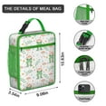 thumbnail image 2 of Green Frog Lunch Box, Adorable Cartoon Frog with Flower and Plant Print, Nature and Forest Design, Insulated Bento Cooler for School, Office, Travel, 2 of 6