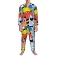 thumbnail image 3 of Picia Funny Cats Pattern Men’s Long-Sleeve Sleepwear Set - Soft 2-Piece Loungewear with Pockets, Comfy PJs for Relaxing Nights-X-Large, 3 of 7