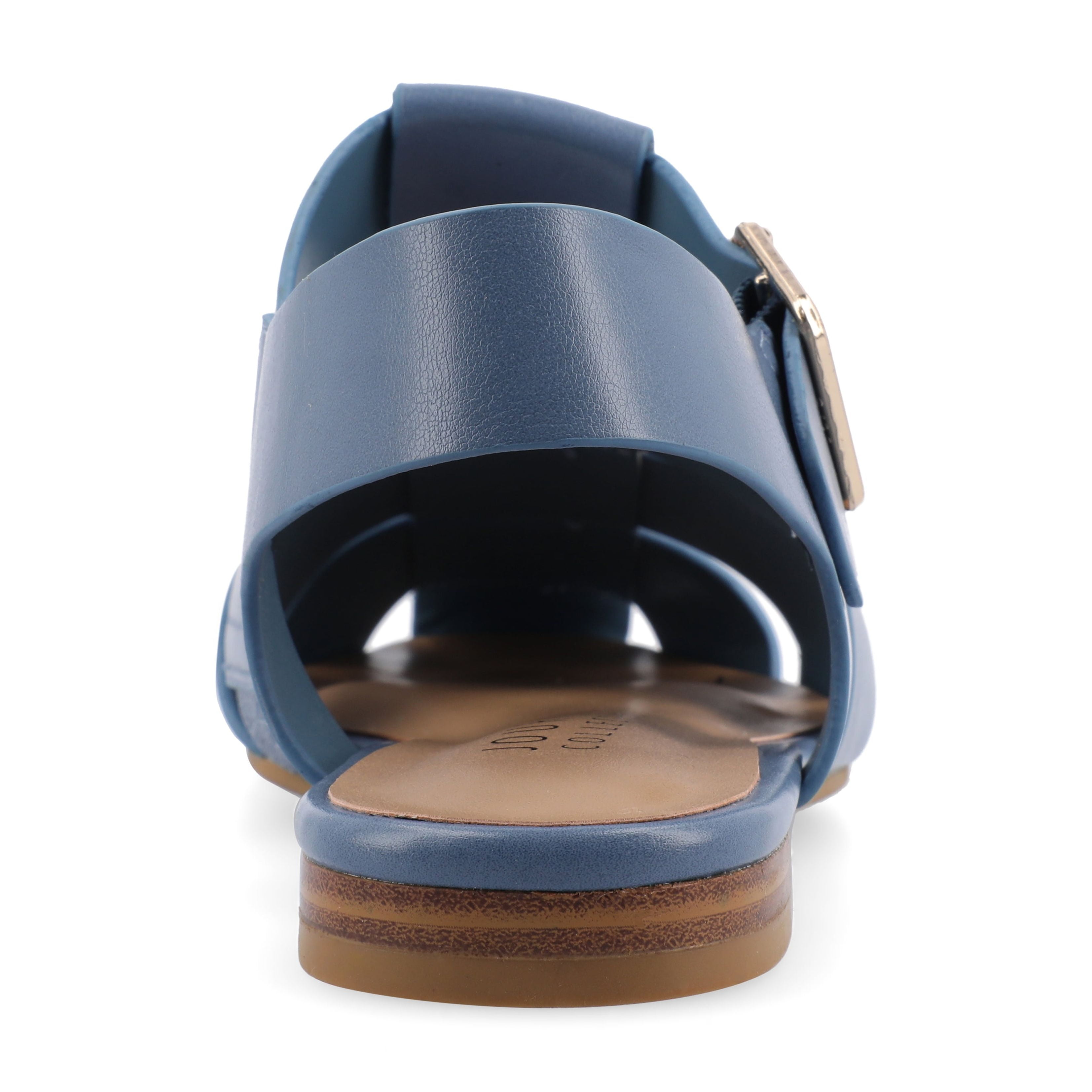 Journee Womens Cailinna Caged Buckle Square Toe Flats, Widths Available