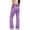 Purple, variant on Bigetiay Girl School Uniform Pants Formal Flared Leg Pull On Chino Elastic Waist Slim Fit Stretchy Girls Blue Uniform Pants Girls Clothes Size 5-6 Years