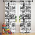 thumbnail image 5 of Blackout Kids Curtains,Black and White Baseball Words Pattern Childrens Insulated Curtains Set Of 2,Bedroom Essentials,Toddler Room Decor 42"x84", 5 of 5