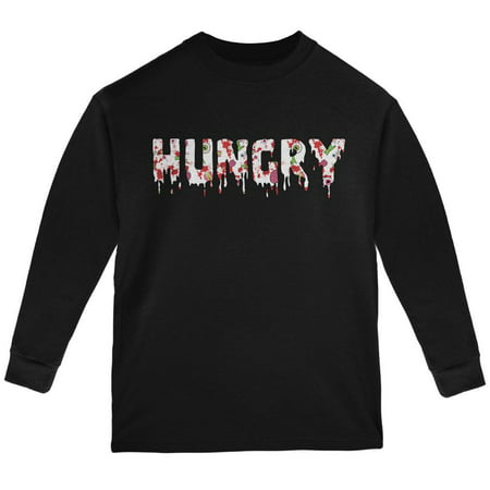 Halloween Hungry Zombie Pattern Youth Long Sleeve T Shirt