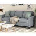 thumbnail image 2 of 2Pcs Living Room Upholstered Sofa Set, Single Sofa and 3-Seat Sofa Set, Gray, 2 of 8