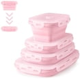 thumbnail image 1 of 4 contenedores plegables de silicona, contenedores plegables para almacenar alimentos, loncheras de silicona, loncheras de silicona plegables, juegos de contenedores de almacenamiento de, 1 of 8