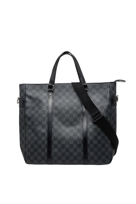 Pre-Owned Louis Vuitton Damier Graphite Tadao Tote Bag Shoulder 2WAY N51192 Black Leather...
