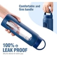 thumbnail image 3 of MUKOKO Glass Water Bottle, 32oz Sports Drinking Tumbler with Silicone Sleeve and Straw, 1 Cup 2 Lids, Blue, 3 of 6