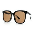 thumbnail image 5 of Womens XXL Oversized Inset Lens Large Coverage Horn Rim Plastic Sunglasses All Brown, 5 of 7