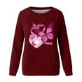 thumbnail image 5 of VKOYWKM Breast Cancer T Shirt for Women Breast Cancer Awareness T-Shirt Long Sleeve Pink Ribbon Graphic Tee Tops Fall Crew Neck Loose Fit Breast Cancer Pullover Sweashirt, 5 of 5