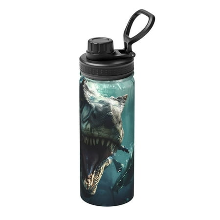 

Ocsxa Underwater Dinosaur Shark Print 18oz Stainless Steel Water Bottle Unisex Water Bottle Insulated Sports Water Cup Flask for Cold Water Drinks/Sports/Travel/Car/School