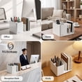 thumbnail image 7 of NUSIGN 2-in-1 Desk Organizer with Pen Holder, Desktop Storage Organizer for Pens, Notebooks, Sticky Notes and Office Supplies,White, 7 of 7