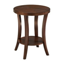 Convenience Concepts Charleston Round End Table with Shelf in Espresso Wood