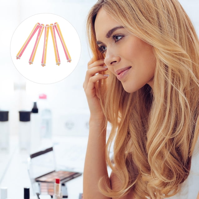 Raindrops 24Pcs Hair Curlers Tools Plastic Perm Rods Set Multi Color for Creating Curls and Waves