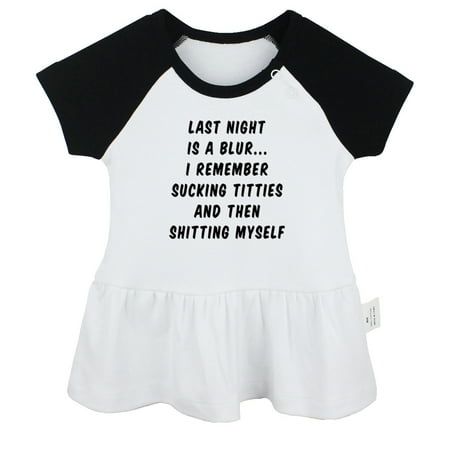 

Last Night Is A Blur... Funny Dresses For Baby Newborn Babies Skirts Infant Princess Dress 0-24M Kids Graphic Clothes (Black Raglan Dresses 0-6 Months)