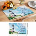 thumbnail image 6 of Lighthouse Placemats Set of 4 Blue Coastal Nautical Ocean Beach Palm Tree Place Mats Indoor Wipeable Table Mats Washable Cloth Dining Table Placemats for Kitchen Holiday Party Home Decor 13x19 Inch, 6 of 9