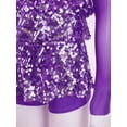 thumbnail image 6 of YEAHDOR Girls Shiny Sequins Leotard Tiered Tassels Jazz Latin Dance Short Unitard Ballerina Costume, 6 of 7