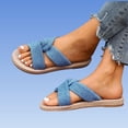 thumbnail image 4 of Caywon Women Flat Slide Sandals, Knotted Criss Cross Fabric, Woven Sole Vacation Dressy, Comfortable Ladies Shoes Sandalias Planas Mujer, 4 of 5