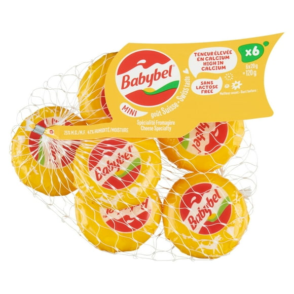 Mini Babybel Swiss Cheese Snacks 6P, 6 Portions, 120 g