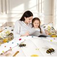 thumbnail image 4 of Erosebridal Cute Bug Bee Full Size Comforter Sets,Elegant Floral Bedding Comforter Set,White Brown,Polkadot Reversible,3pcs,1 Comforter and 2 Pillowcases, 4 of 7