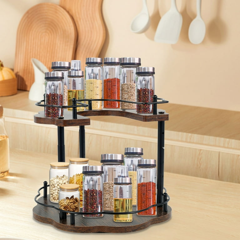 Austok Lazy Susan Organizer Spice Rack Height Adjustable Turntable
