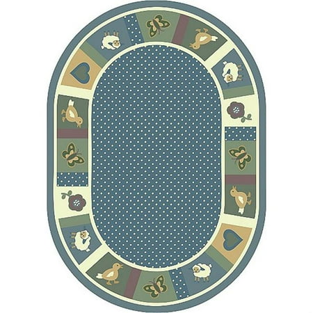 Seeing Spots Soft 3 ft.10 in. x 5 ft.4 in. Oval 100 Pct. STAINMASTER Nylon Machine Tufted- Cut Pile Just for Kids