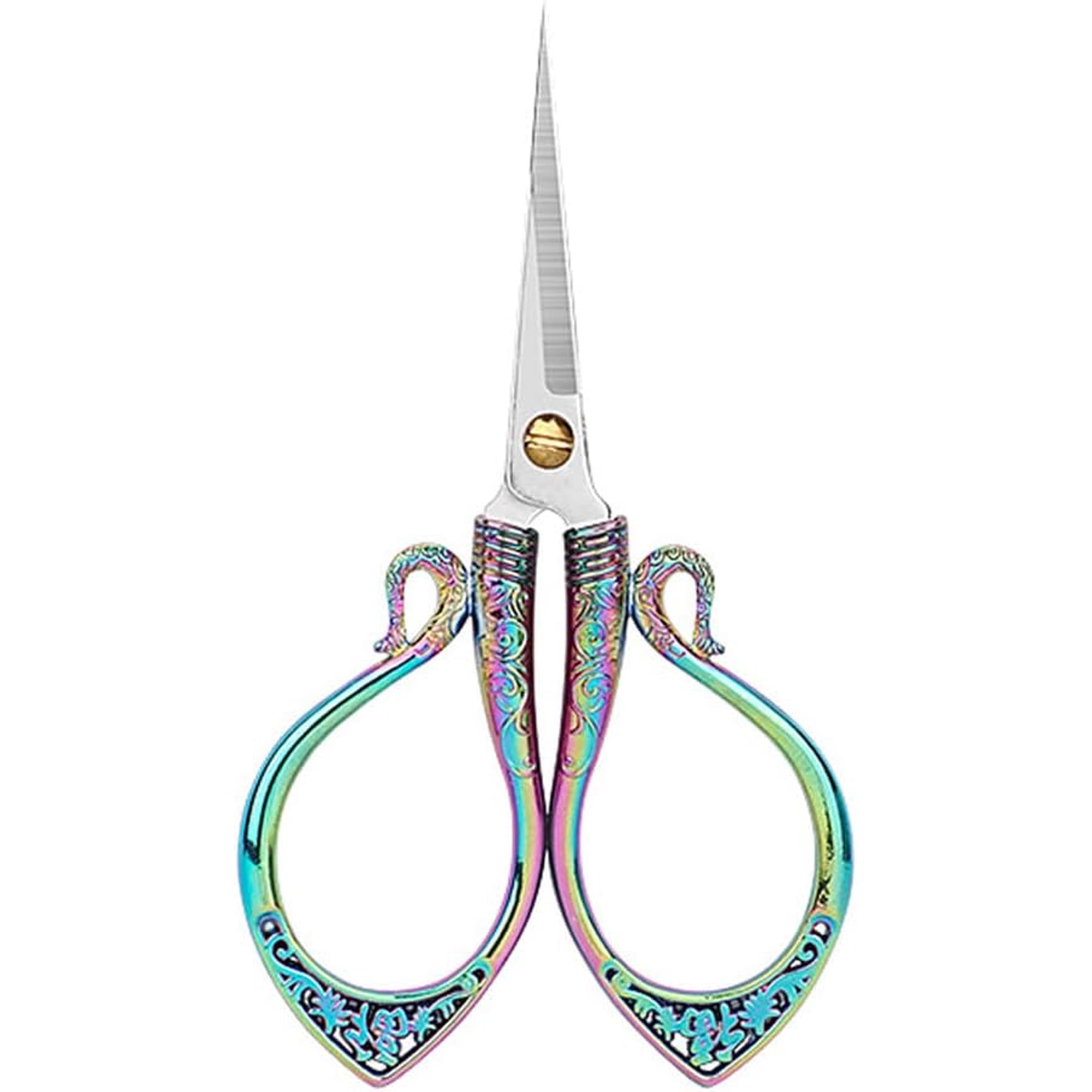 EXLEAF 4.1 Vintage Embroidery Scissors Stainless Steel Small Sewing Scissors Sharp Shears for Sewing Crafting Art Work Cross Stitch Cutting Handcraft Crochet Knitting Needlework DIY Tools
