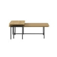 thumbnail image 2 of 2-Piece Modern Wood Nesting Coffee Table - Oak / Black, 2 of 6