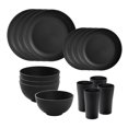 thumbnail image 3 of Luzkey Dinnerware Sets Non Breakable Service for 4 Round Minimalist Matte Dishes Cups for Party Home RV Outdoor Camping Kitchen Black, 3 of 8