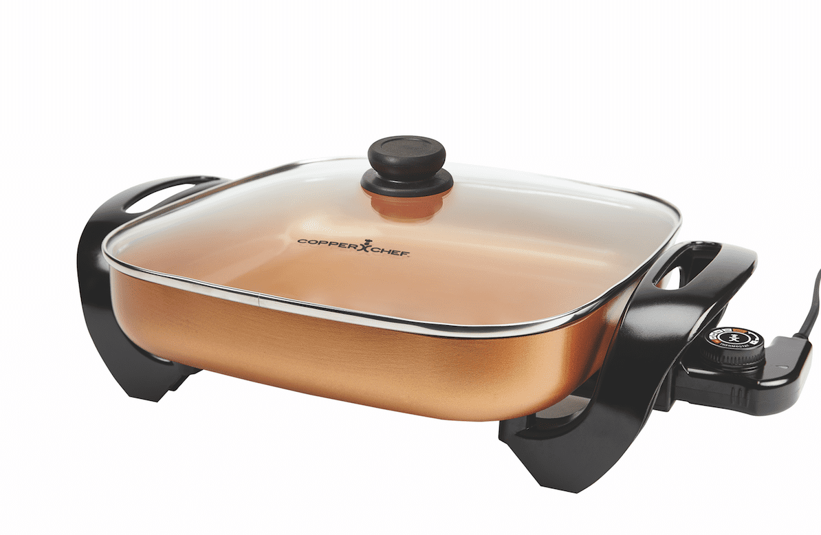 red copper electric skillet
